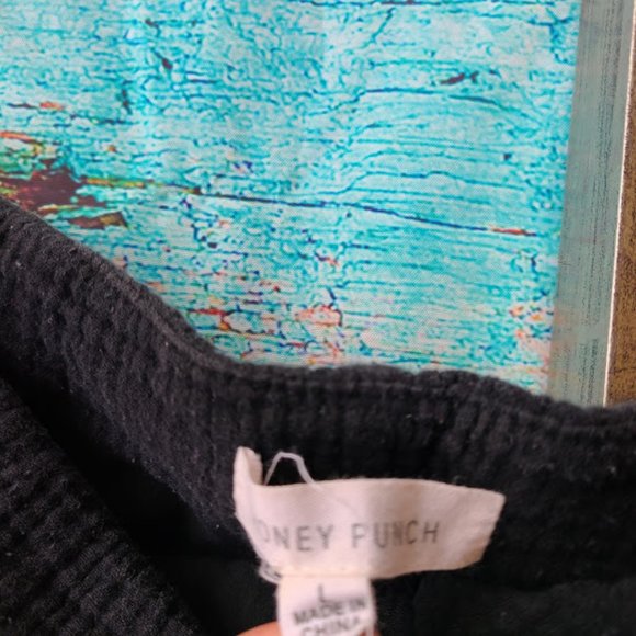 Honey Punch Black Embroidered Festival Shorts, L - Picture 8 of 10